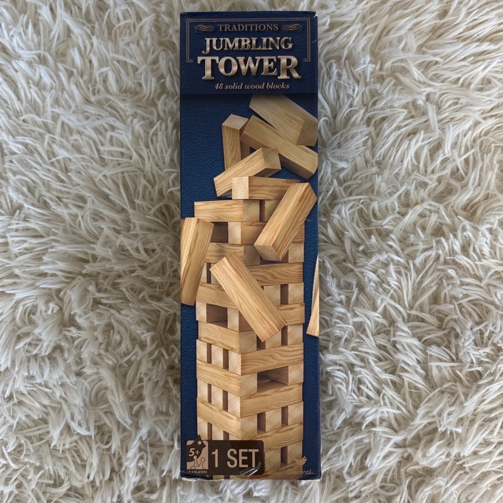 Traditions Jumbling Tower 48 Solid Wood‎ Blocks Game Fun for All Ages NEW